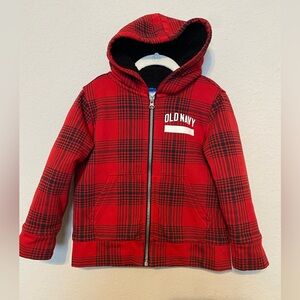 Old navy plaid puffy hoodie
